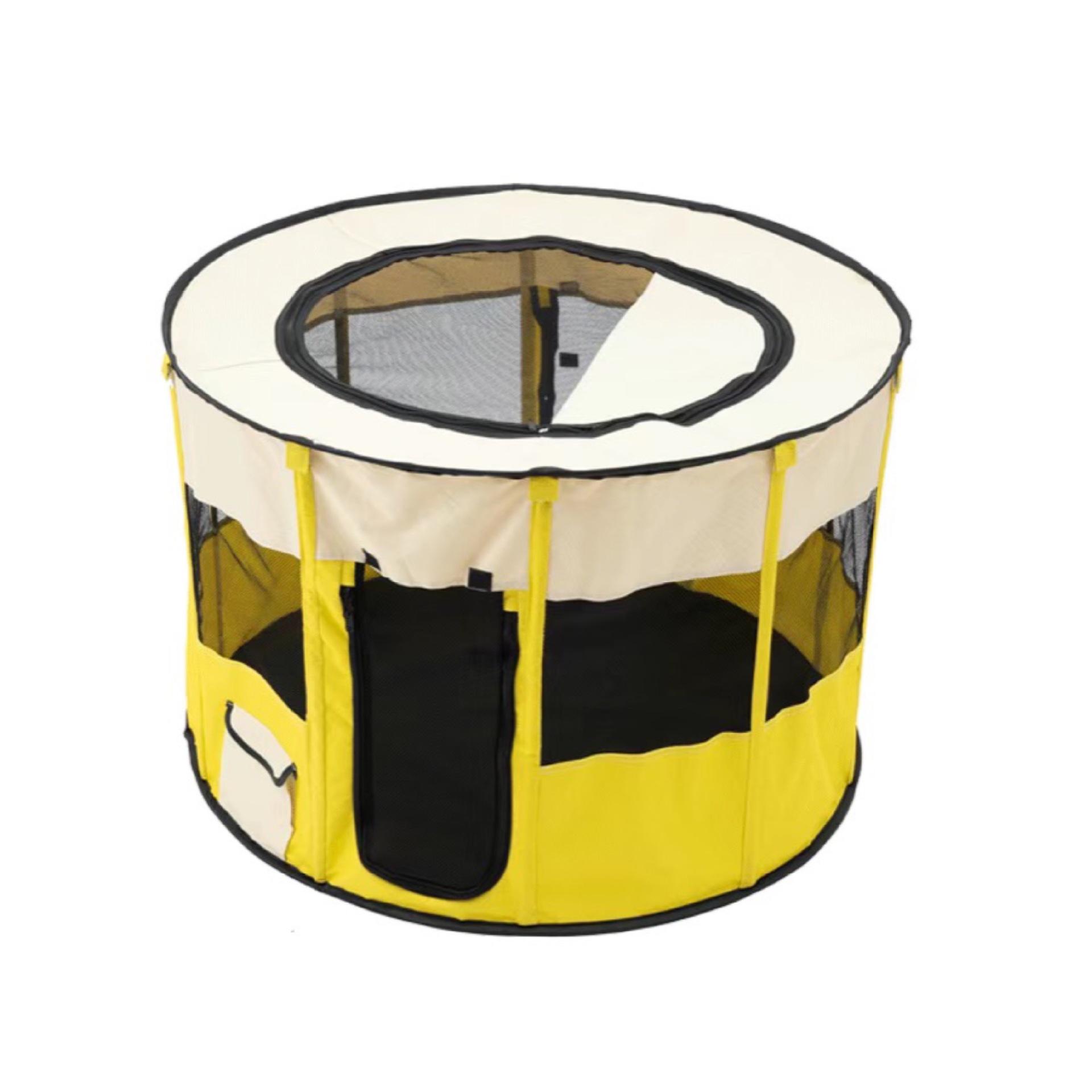 

Pet Foldable Pup Reproduction Cats Breeding Enclosed Tent Cage Outdoor Accessory S жовтий