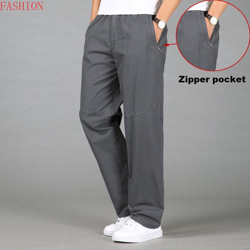Νέα καλοκαιρινά ανδρικά βαμβακερά παντελόνια casual φόρμες συν μεγεθών Ανδρικές φόρμες που αναπνέουν άνετες απορρόφηση ιδρώτα μονόχρωμο επαγγελματικό ίσιο παντελόνι