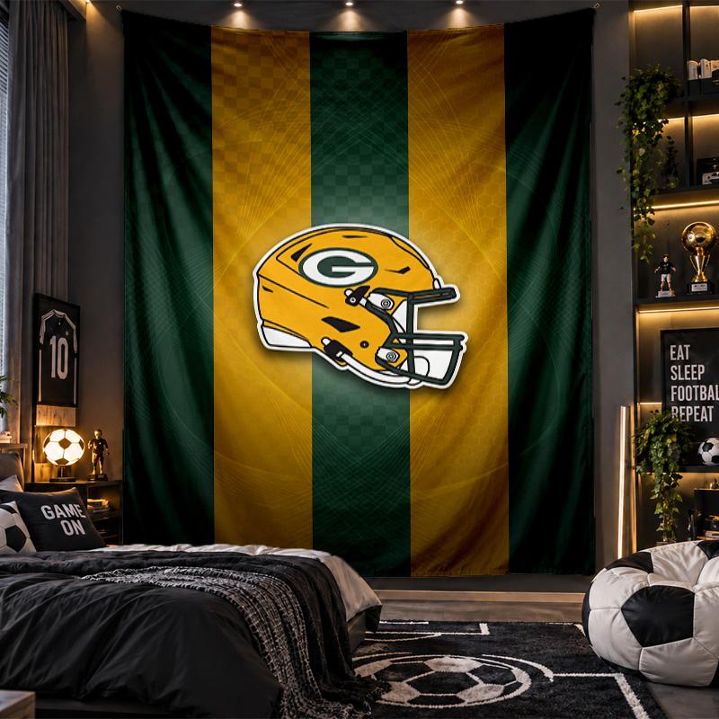 Wall Hanging Tapestry Green Bay Packers Print Cloth for Living Room Bedroom Home Decor