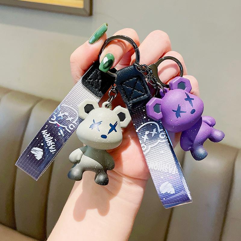 Chameleon Stylish Resin Bear Keychain Cute Couple Car Accessory Perfect For Birthdays And Holidays