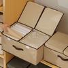 Space Saving Foldable Clothing Organizers Box Nonwoven Fabric Storage Container With Dividers And Protective Cover