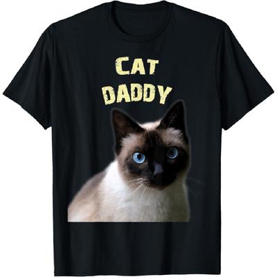 Cat Daddy - Artistic Siamese Cat Dad T-Shirt for Men Kids