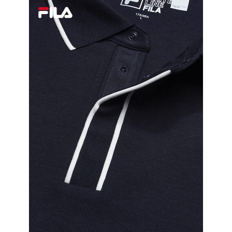 FILA Men's Knitted Long-Sleeve Polo Shirt