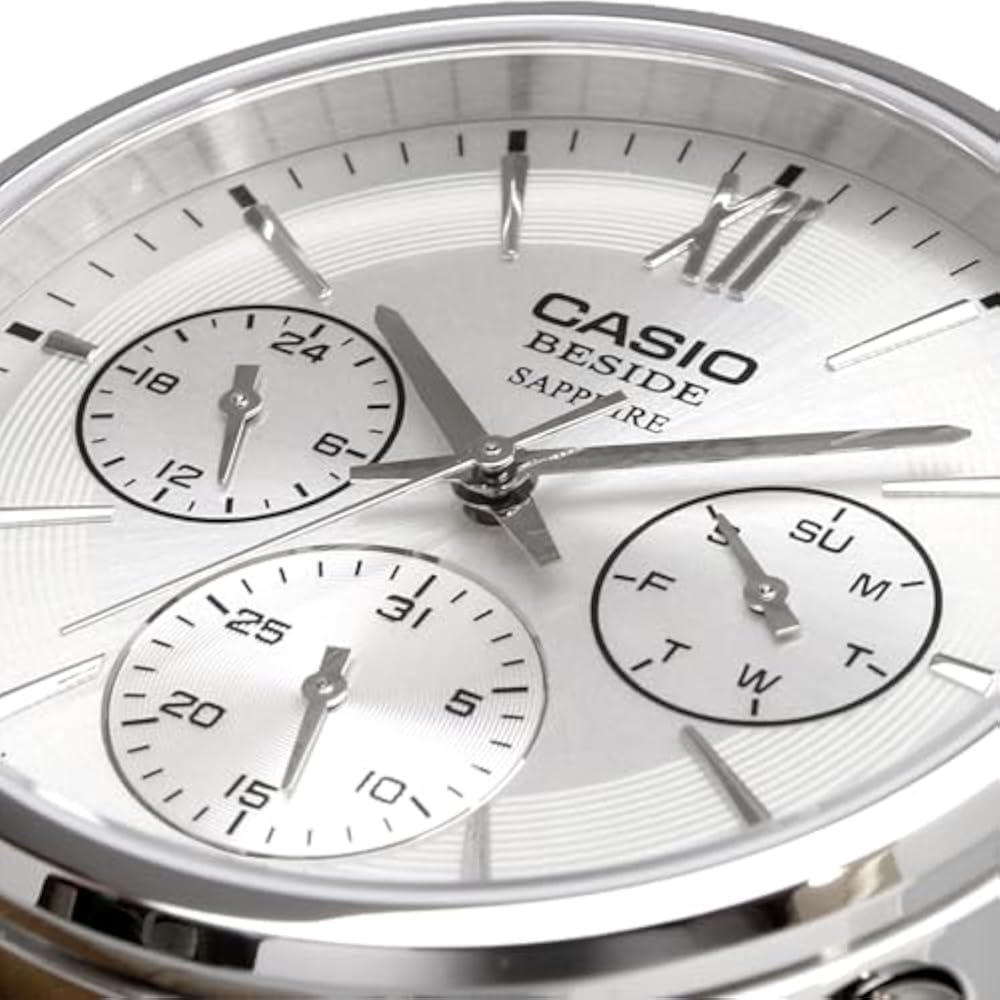 Casio CASIO BESIDE Quartz Men's Watch Sapphire Glass BMS-300L-5AV Camel Color Leather Band Mult...