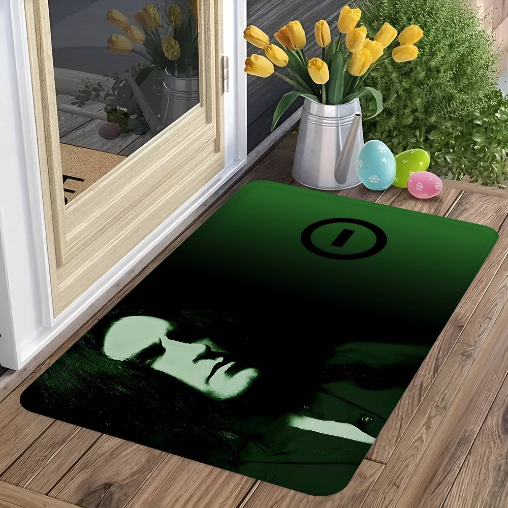 Classic Band T-Type O N-Negative Entrance Door Mat Washable Non-Slip Living Room Sofa Chairs Area Mat Kitchen Welcome Doormat
