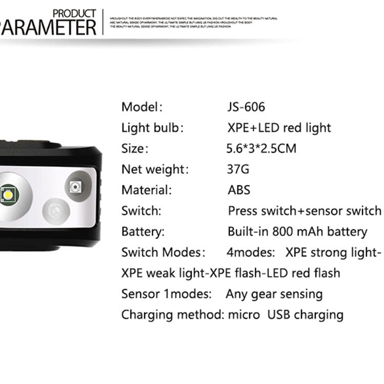 High Quality XP-G Q5 Sensor Led Headlamp Built in Battery Head Lamp Headlight Bulbs Light Waterproof White &amp; Red Emitting Color