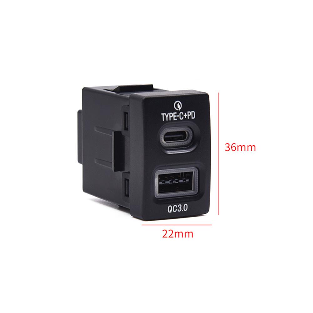 18W Car Charger Type-C+QC3.0 Fast Charging For  Honda Accord Civic City Fit CR-V