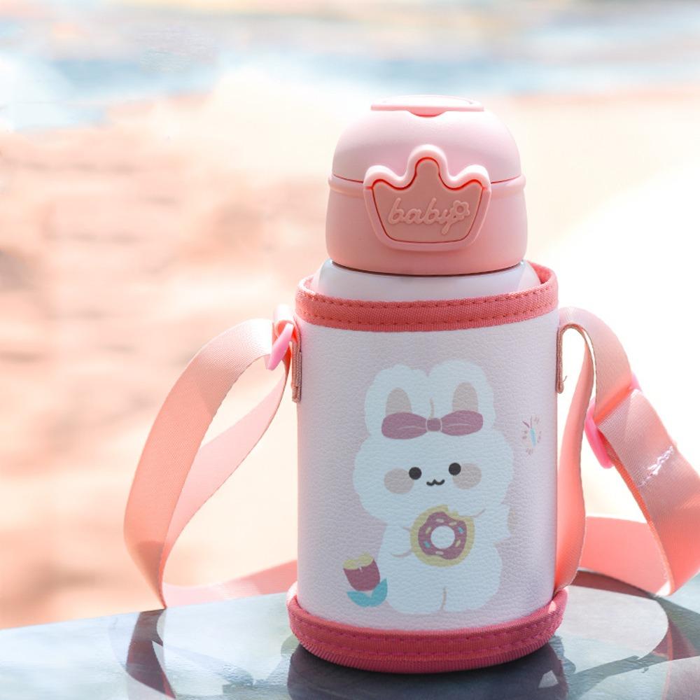 Stainless Steel Children's Water Kettle 480ml Thermal Water Bottle Cute Vacuum Flask  for Students