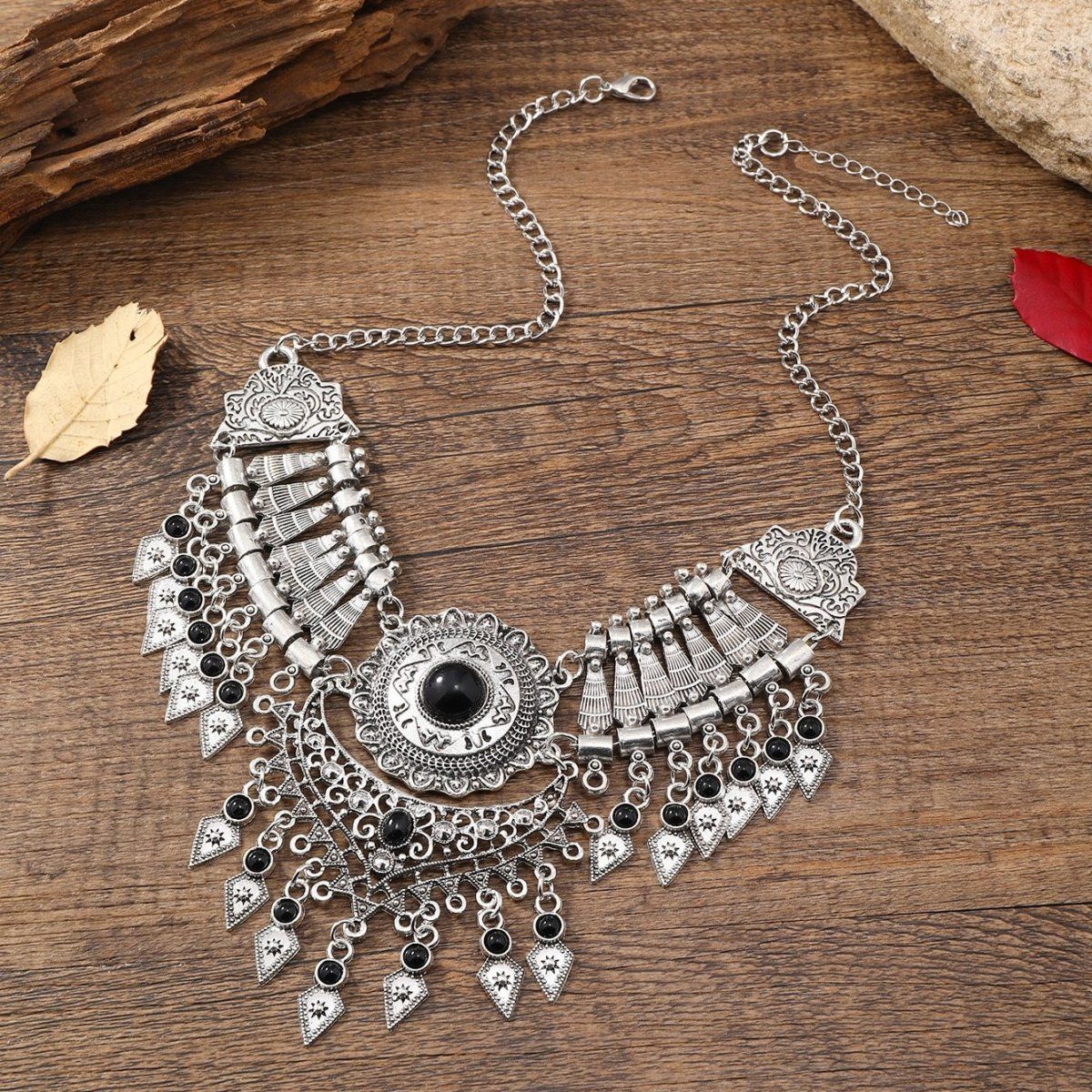 

Этническое европейское и американское ретро-ожерелье с кисточками, преувеличенная цепочка на ключицу для свитера