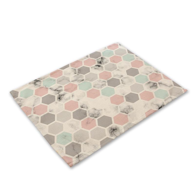 Domácí dekorace Lněné prostírání na jídelní stůl Luxusní severský geometrický vzor Kuchyňská podložka 40x30cm Podložky pod hrnky Podložky pod misky Podložka pod šálek