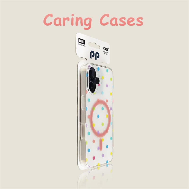 For iPhone 17 Pro Max Case Black Polka Dot Magnetic Silicone Shockproof Protective Design Compatible with iPhone 16 15 14 13