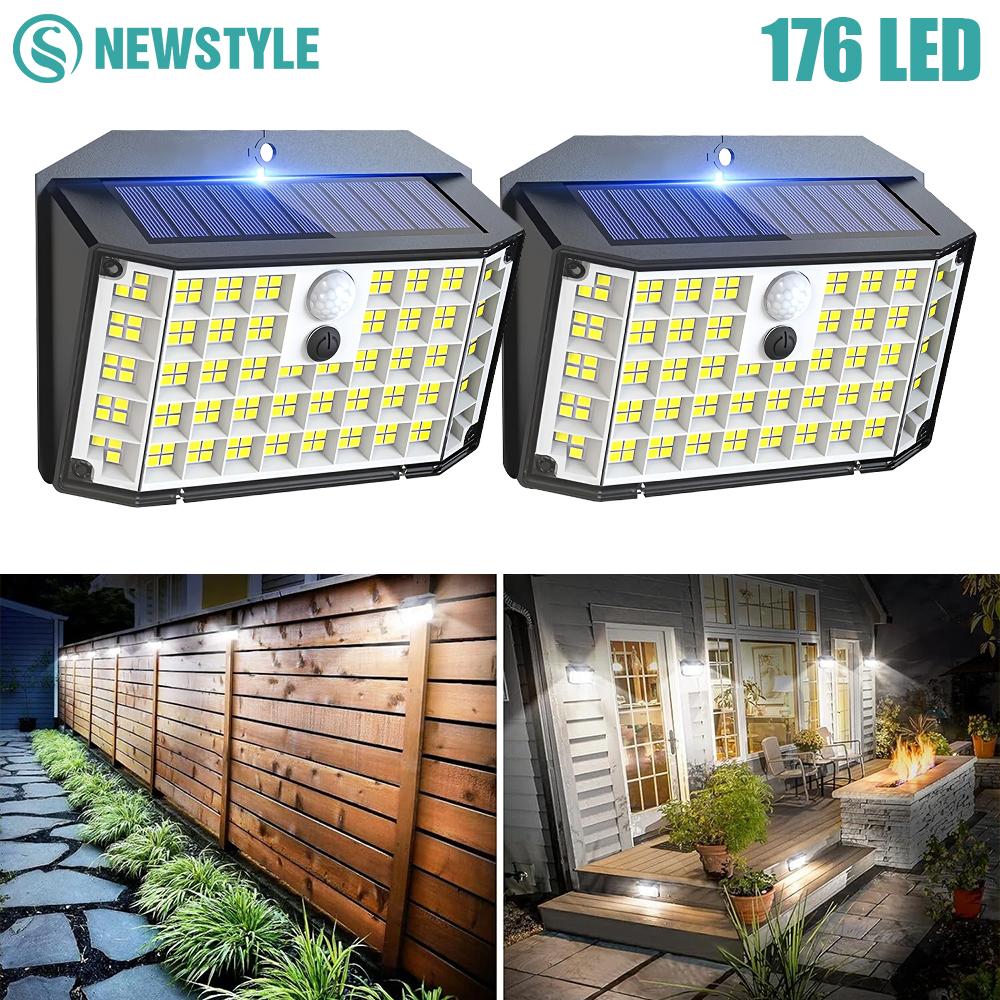 Solar Lights Outdoor Motion Sensor Solar Security Lights IP65 Waterproof with 3 Lighting Modes Powered Wall Lights Outside