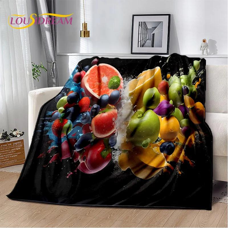 Cartoon Cute Fruit 3D Printing Blanket,Soft Throw Blanket for Home Bedroom Bed Sofa Picnic Travel Office Rest Cover Blanket Kids