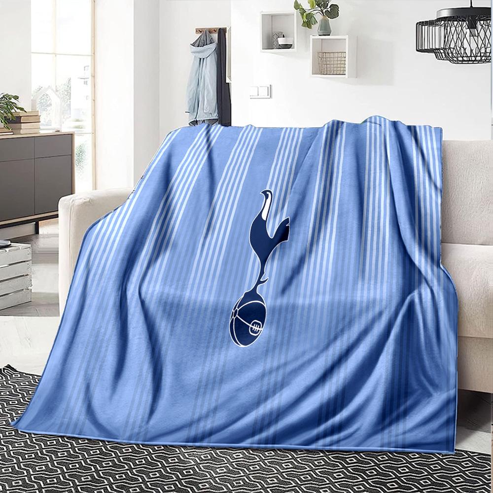 FC Tottenham Wappen Flanelldecke, Weiches Polyester, Modernes Design, Ganzjahres- für Camping, Reisen, Geschenke für Feiertage oder Geburtstage