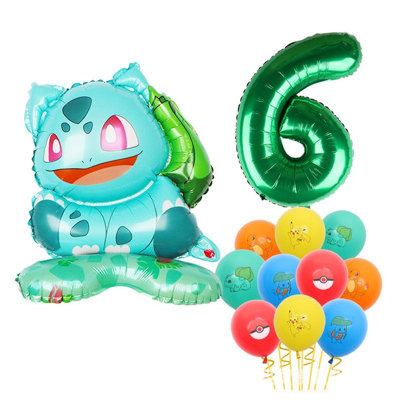 Standing Pokémon Pikachu Squirtle Child Elf Birthday Aluminum Film Printing Latex Balloon Gift