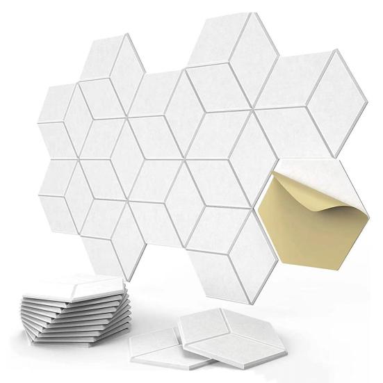 12Pcs Soundproof Wall Panel Self-Adhesive Sound Absorbing High Density Thick Acoustic Foam Panel Home Studio Noise Reduction Wall Panel