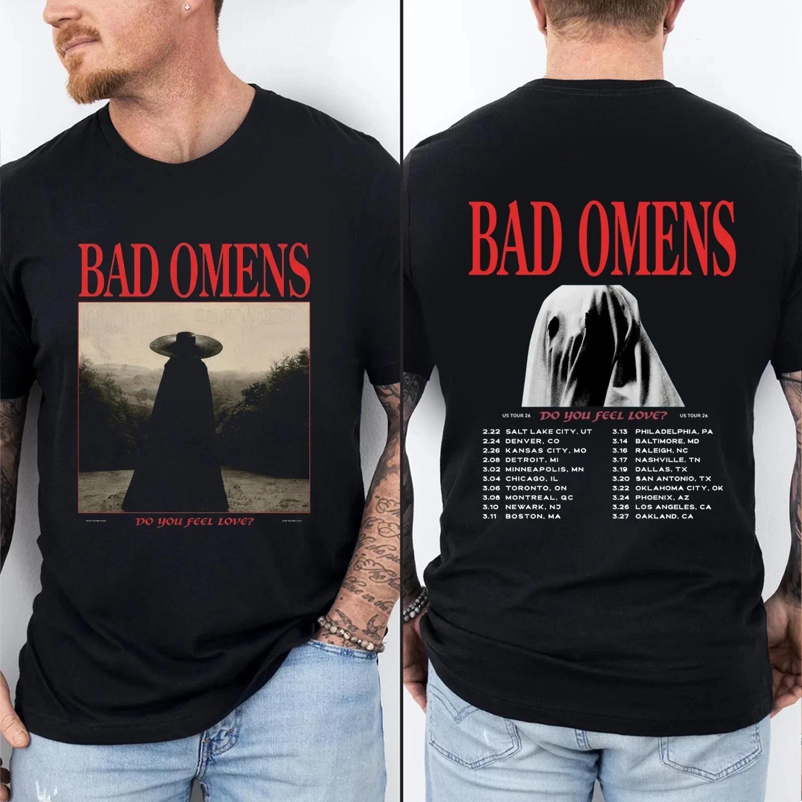 BAD OMENS Do You Feel Love Tour Shirt, Gothic Rock Graphic T Shirt Black S-5XL 3XL