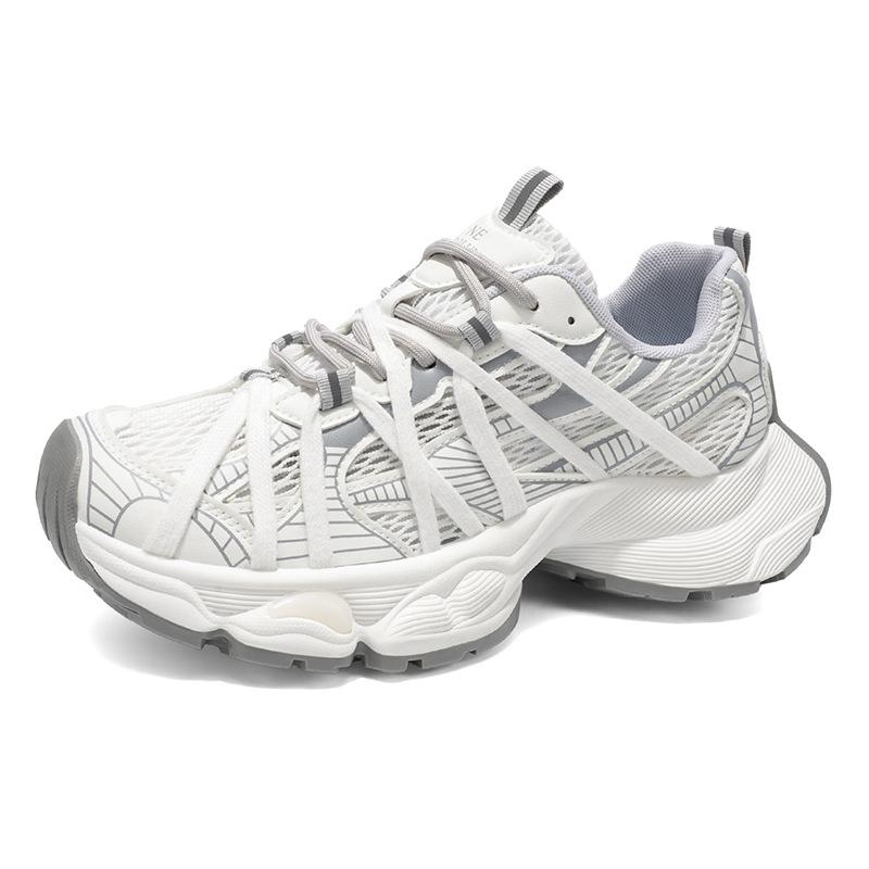 Shoes summer new mesh breathable cushioning dad shoes thick sole heightening sports and leisure shoes