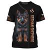 German Shepherd 3D Print T-Shirts Men's Summer Casual Crew Neck Short Sleeve T Shirt Oversized Tees Harajuku Tops Man Clothing