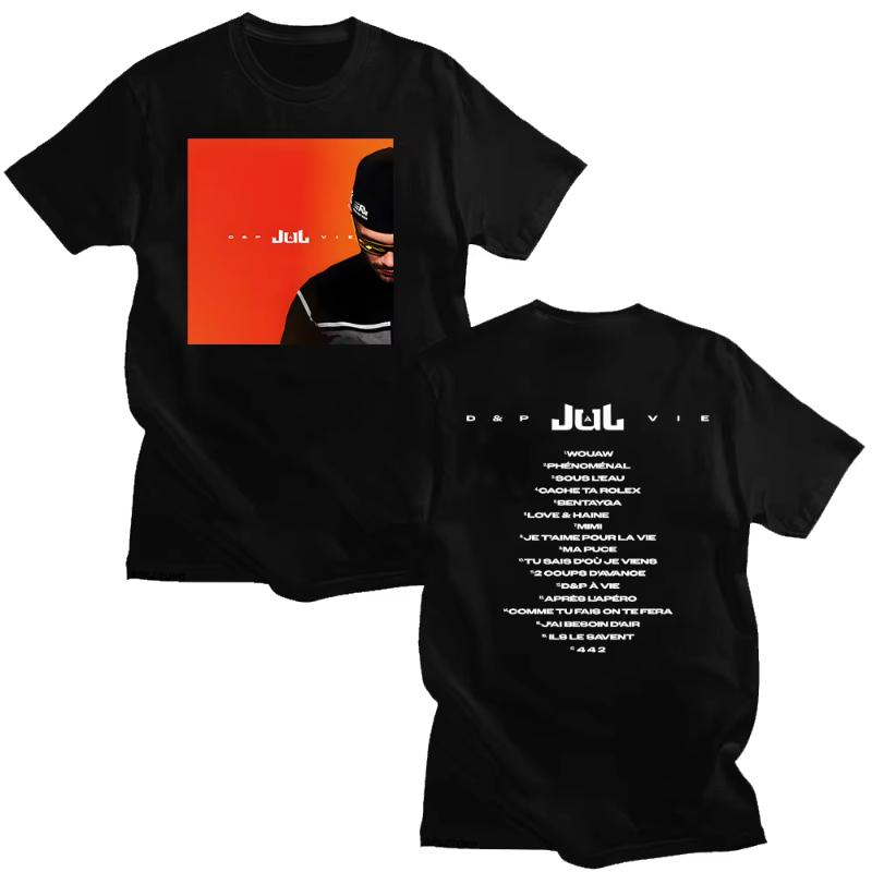 

Rapper JuL Dp À Vie Tshirts JuL New Album Fashion Versatile Tshirts Graphic Tees Summer for WomenUnisex Short Sleeve Cotton Top S