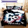 Set Biancheria da Letto Personalizzato 3 Pezzi Nome 67 Chiusura Copripiumino Include 1 Copripiumino e 2 Federe, Morbido e Confortevole per Tutte le Stagioni.