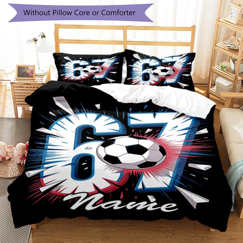 Set Biancheria da Letto Personalizzato 3 Pezzi Nome 67 Chiusura Copripiumino Include 1 Copripiumino e 2 Federe, Morbido e Confortevole per Tutte le Stagioni.