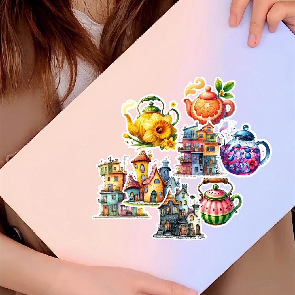 18/36pcs Creative Self-made Colorful Fairy Tale Town Scrapbooking Stickers/decorative /DIY Craft Photo Albums Planner Stickers