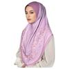 Breathable Eid Al-Fitr Long Floral Turban Adjustable Ethnic Style Printed Arab Lady Headscarf Elastic Long Hijab Head Wrap Daily