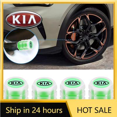 2026 Hot Car Sticker 4Pcs Luminous Valve Caps ABS Fluorescent Wheel Tire Valve Cover For Kia Rio Picanto Sportage Niro Morning C