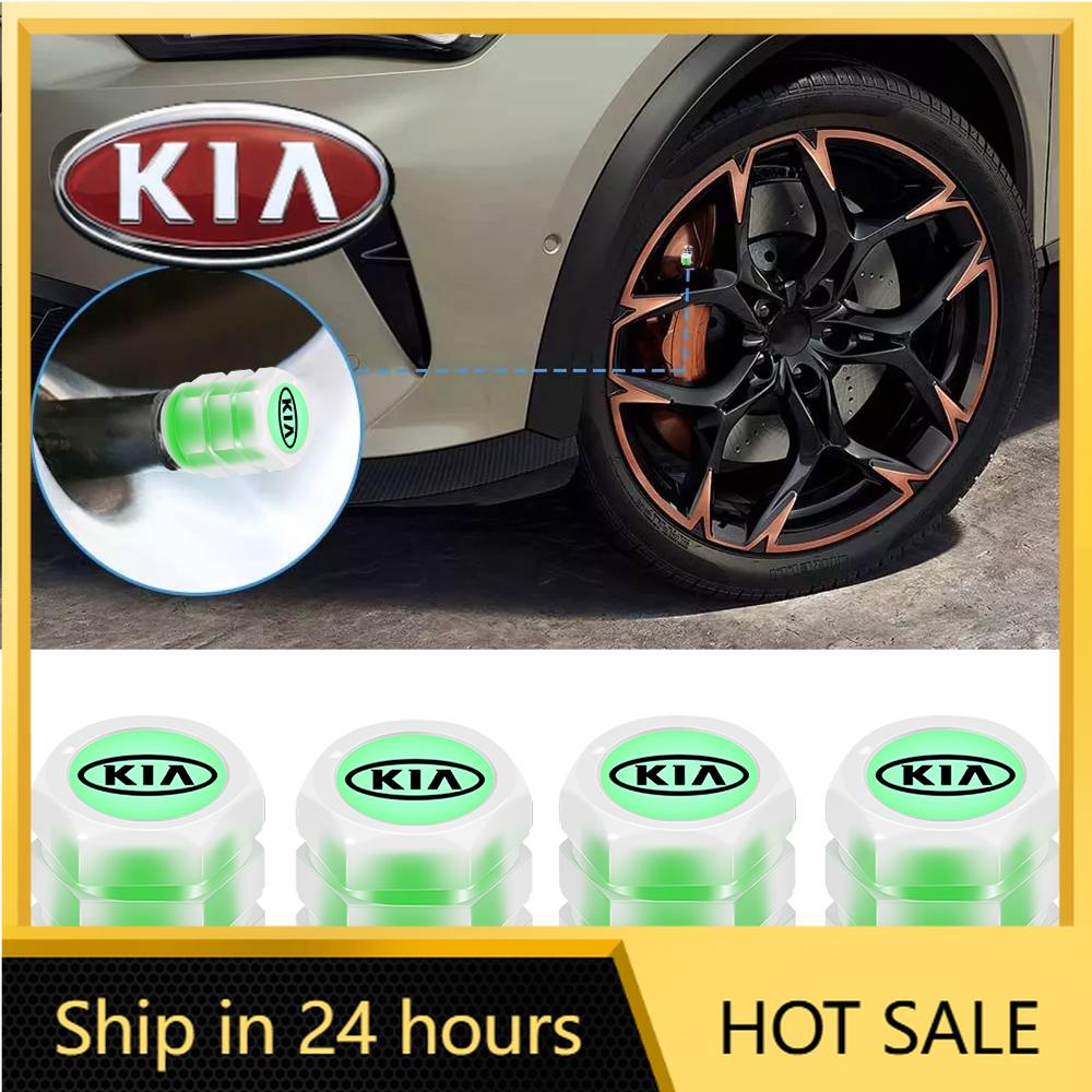 2026 Horká Samolepka na Auto 4ks Svítící Krytky Ventilků ABS Fluorescenční Kryt Ventilku Kolečka Pneumatiky Pro Kia Rio Picanto Sportage Niro Morning C