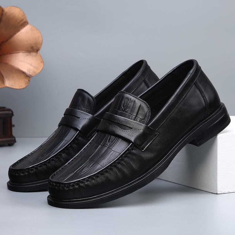 Fashion Men's Classics Business Dress Shoes Outdoor Slip on Loafers Casual Leather Driving Shoes Brand Genuine Leather Walking Shoes