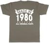 Made In 1980 All Original Parts Birthday Unisexs Short Sleeve TShirt