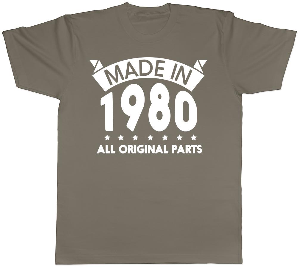 Made In 1980 All Original Parts Birthday Unisexs Short Sleeve TShirt