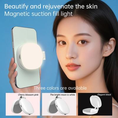 Phone Magnetic Beauty Selfie Light Live Stream Handheld Fill Light with Makeup Mirror Portable Outdoor LED Fill Light
