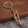 Key Holder Mini Instruments Keychain Saxophone Car Pendant Backpack Metal Keyring  Accessories