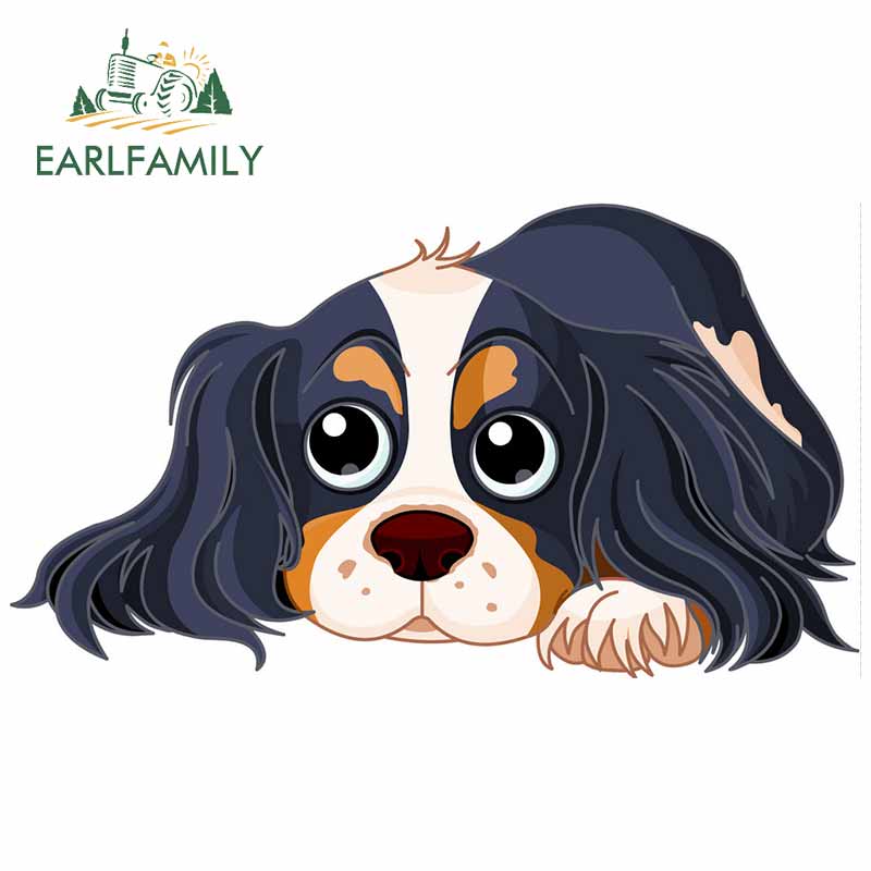 

EARLFAMILY 13 см для спаниеля, собаки, мотоцикла, автомобиля, наклейки, креативная наклейка, виниловый материал, наклейки, окклюзия, украшение в виде царапин