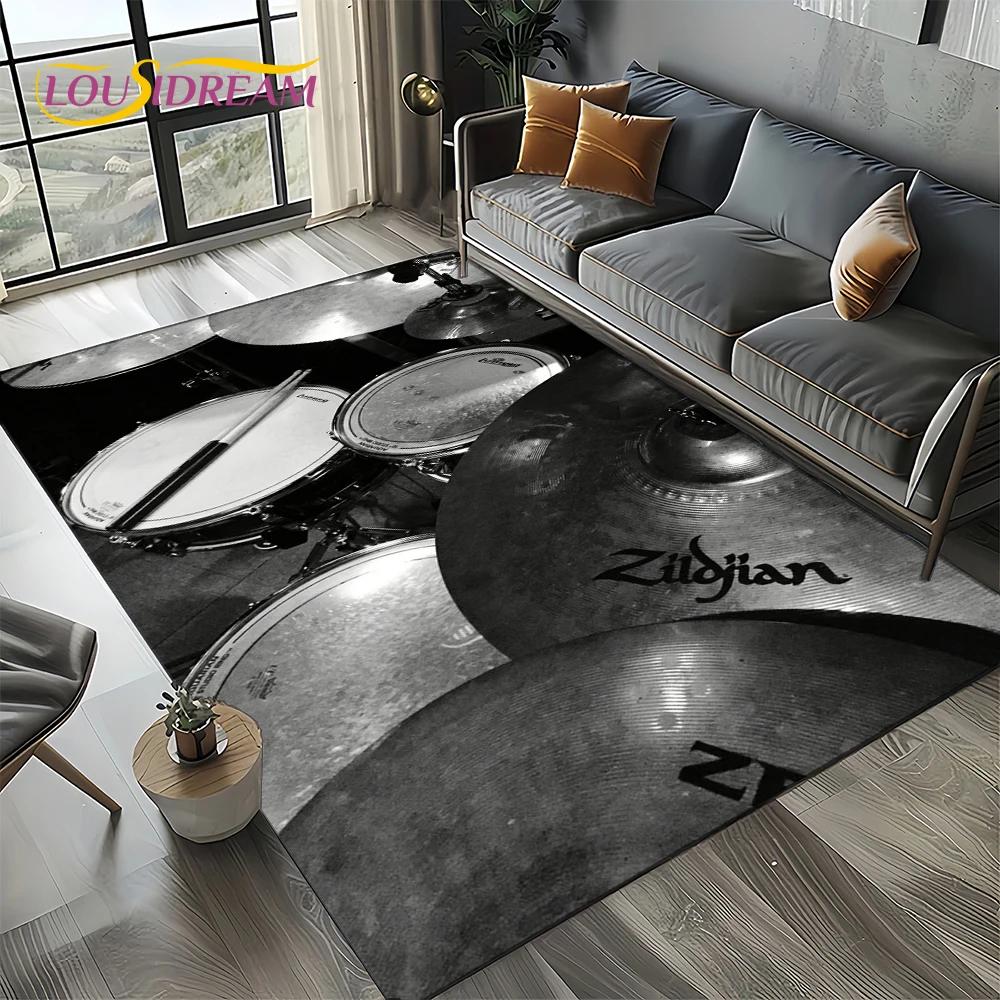 27 Style New Cymbal DW Drum Kit Drum Set Music Instruments Carpet Rug for Living Room Bedroom Home Sofa,Kids Non-slip Floor Mat