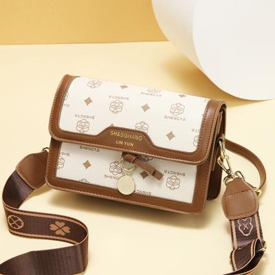 Nuova Borsa Quadrata Piccola Splicing di Alto Aspetto Zaino Stampato di Senso Anziano Borsa a Spalla Moda All-matching di Grande Capacità