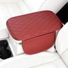 Pu Leather Diamond Grid Car Armrest Pad, Center Console Protection, Dual Pocket Storage Or No Pocket