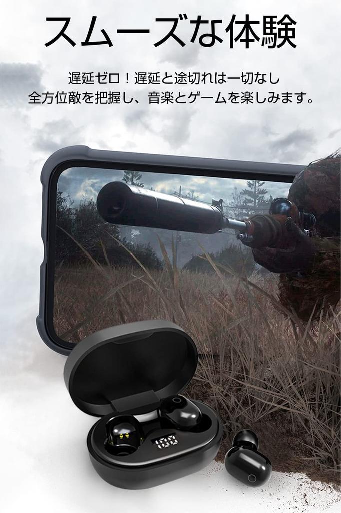 Bluetooth Wireless Compact and Separate Left and Right Sound Noise Automatic Touch Charging Case LCD Battery Level Siri Compatible with 5.4 Earbuds,