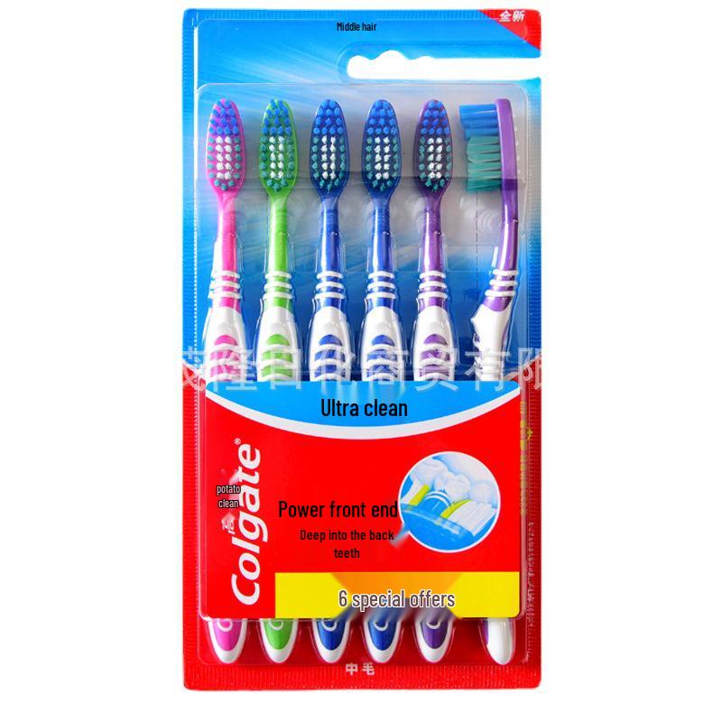 Ultra Clean Reise Zahnbürsten Set - 6er Pack mit mittleren & harten Borsten für Männer, Frauen & Familie