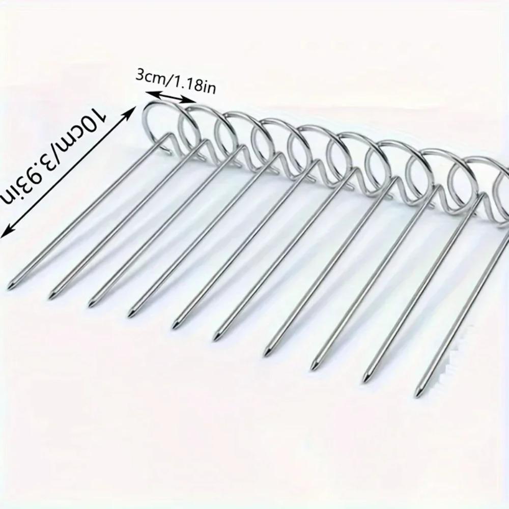 10 Pack 304 Stainless Steel Barbecue Skewers Air Fryer Oven Vertical Baking Pin Reusable Barbecue Skewers Food Grade Material