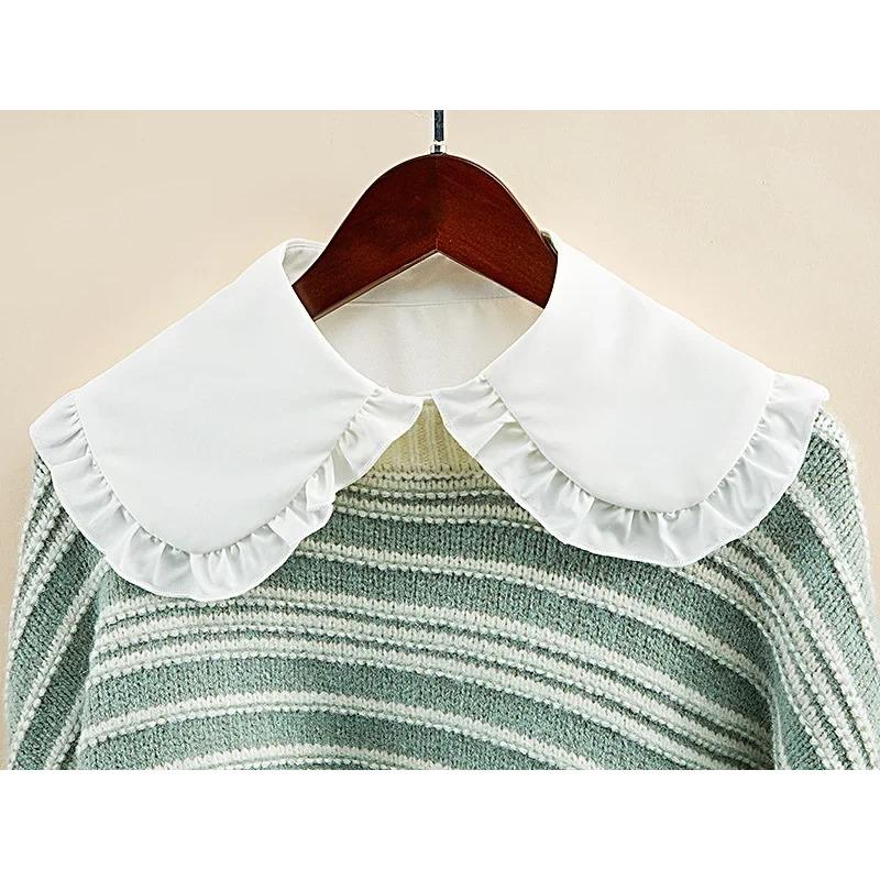 Vintage Lapel Fake Collar for Women Shirt White False Collars Woman Removable Detachable Collar Faux Col Lady Dress Decor
