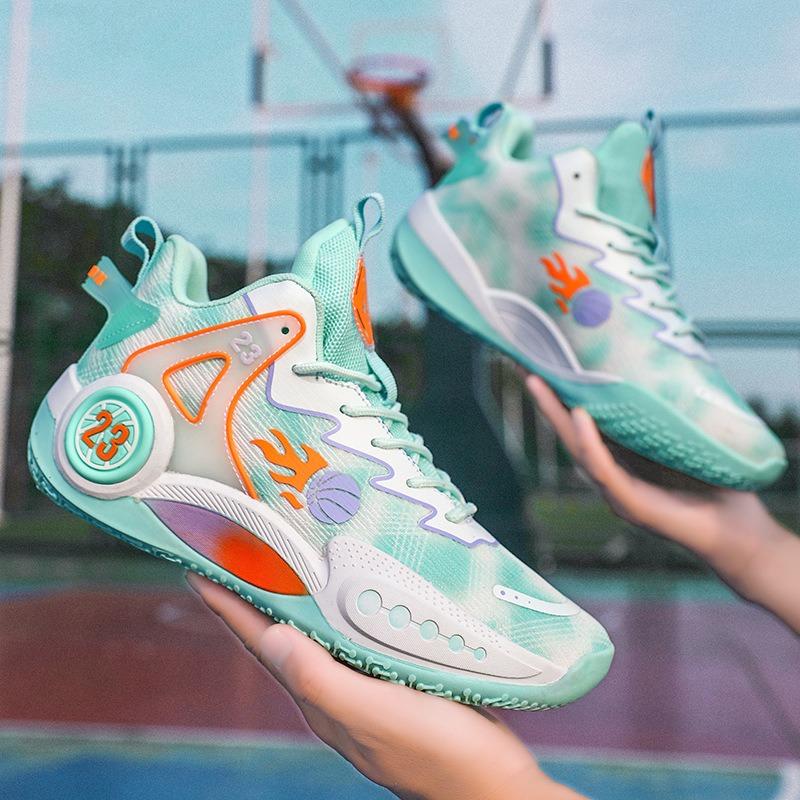 Herren High-Top Basketballschuhe Atmungsaktives Mesh Rutschfeste Stoßdämpfende Sportsneaker