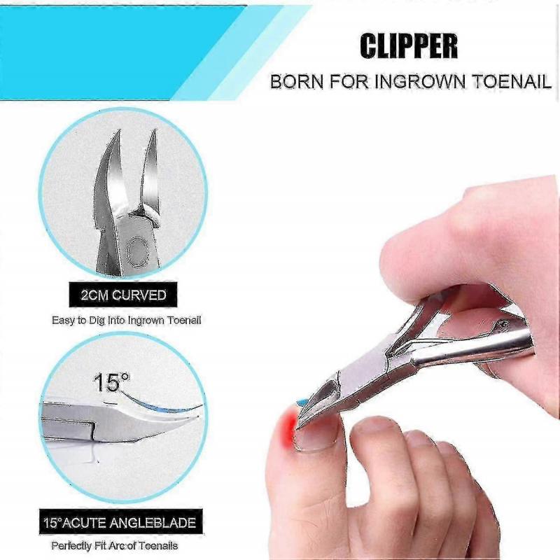 Ingrown Toenail Set 7 Pieces, Professional Nail Clipper Set For Strong/ingrown Toenails, Stainless Steel Manicure Pedicure Set Superb