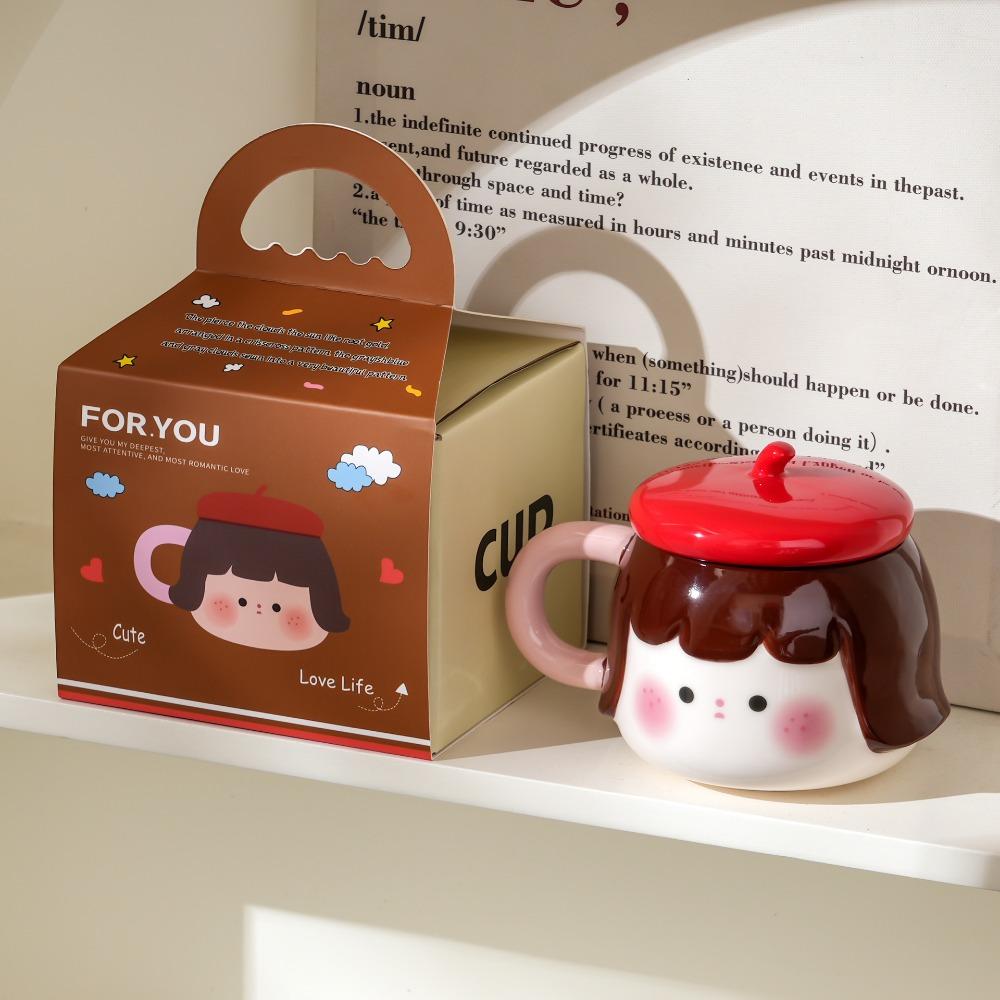 Creative Ceramic Cup High Value Mug Cute Girl Water Cup Souvenir Birthday Gift Home Coffee Cup