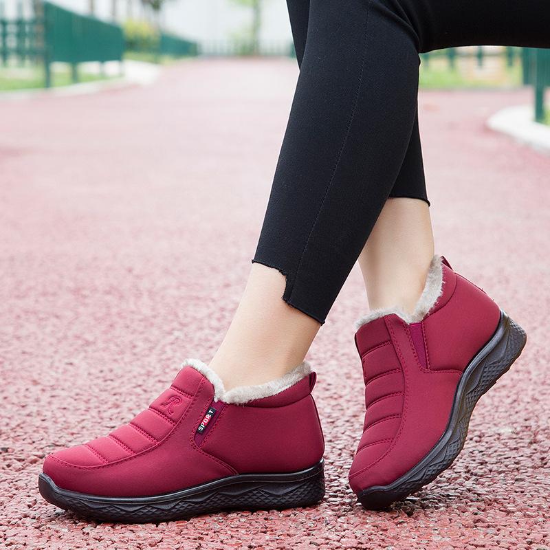 Waterproof Cotton Shoes Men and Women Couples Thickened Warm Snow Boots Polyurethane Lightweight Velvet Cotton Boots