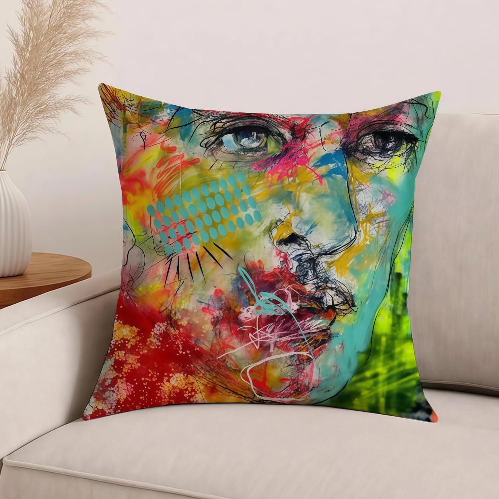 Art Abstract S-Sabine D-Danze Pillow Case Office Cushions Suitable For Sofa Car Bedroom Decorative Cushion Cover