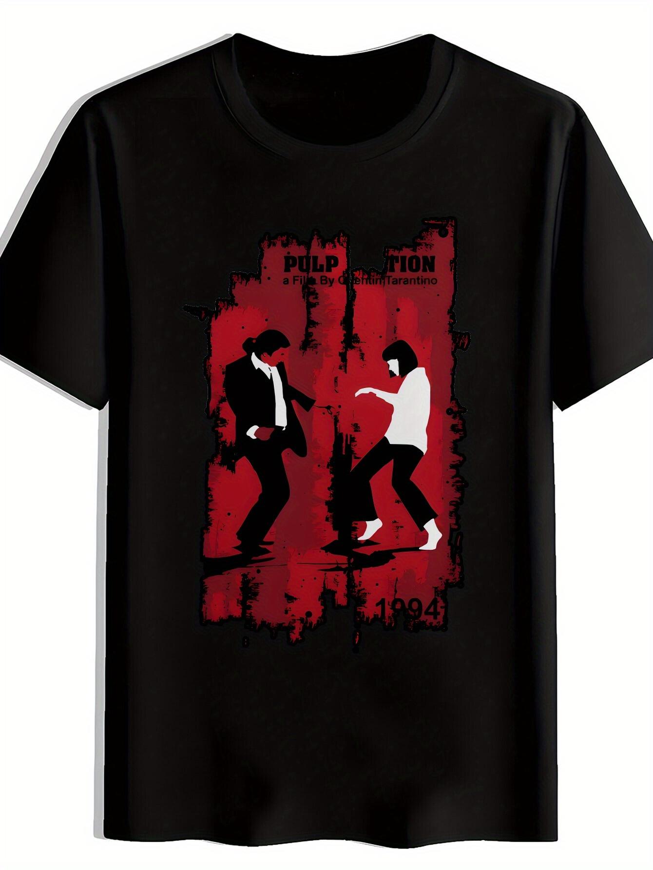 Black Graphic T-shirt - Pulp Fiction Inspired Design L