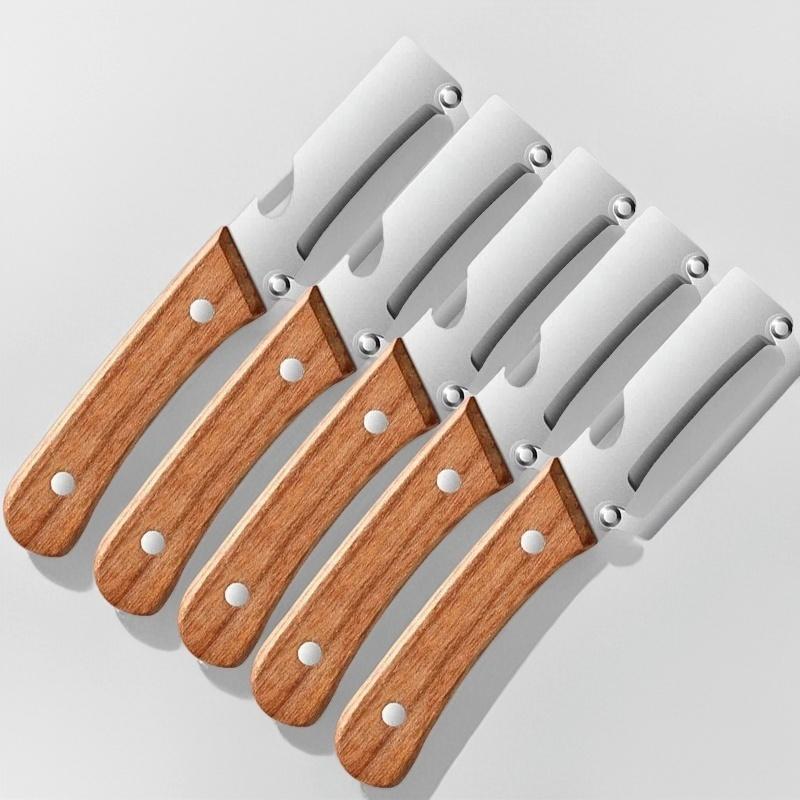 2PC Set Kitchen Peeler Stainless Steel Vegetable Peeler Wooden Handle For Peeling And Slicing Fruits And Vegetables Kitchen Tool7